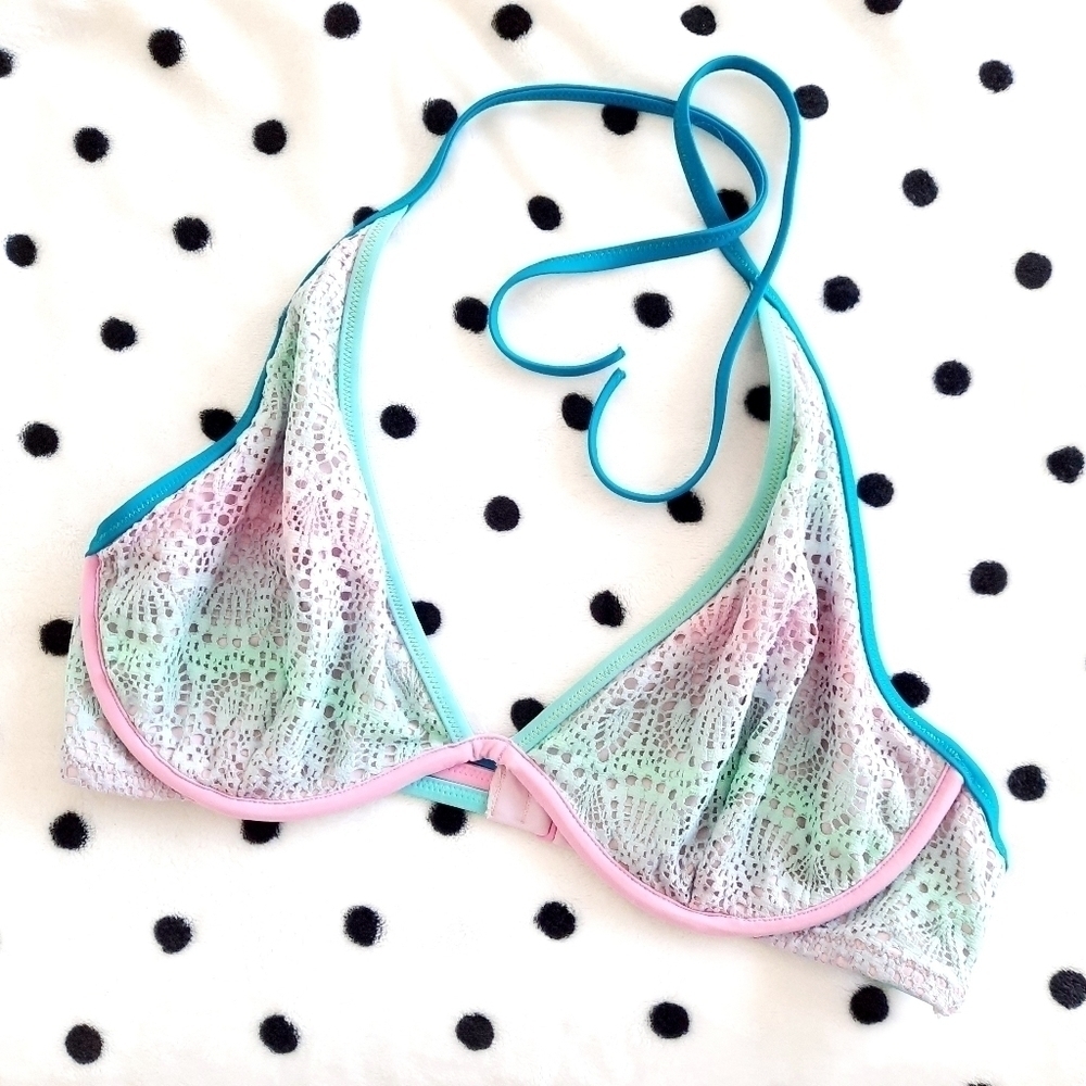 Victoria's Secret Mermaid Rainbow Bikini Top 36D